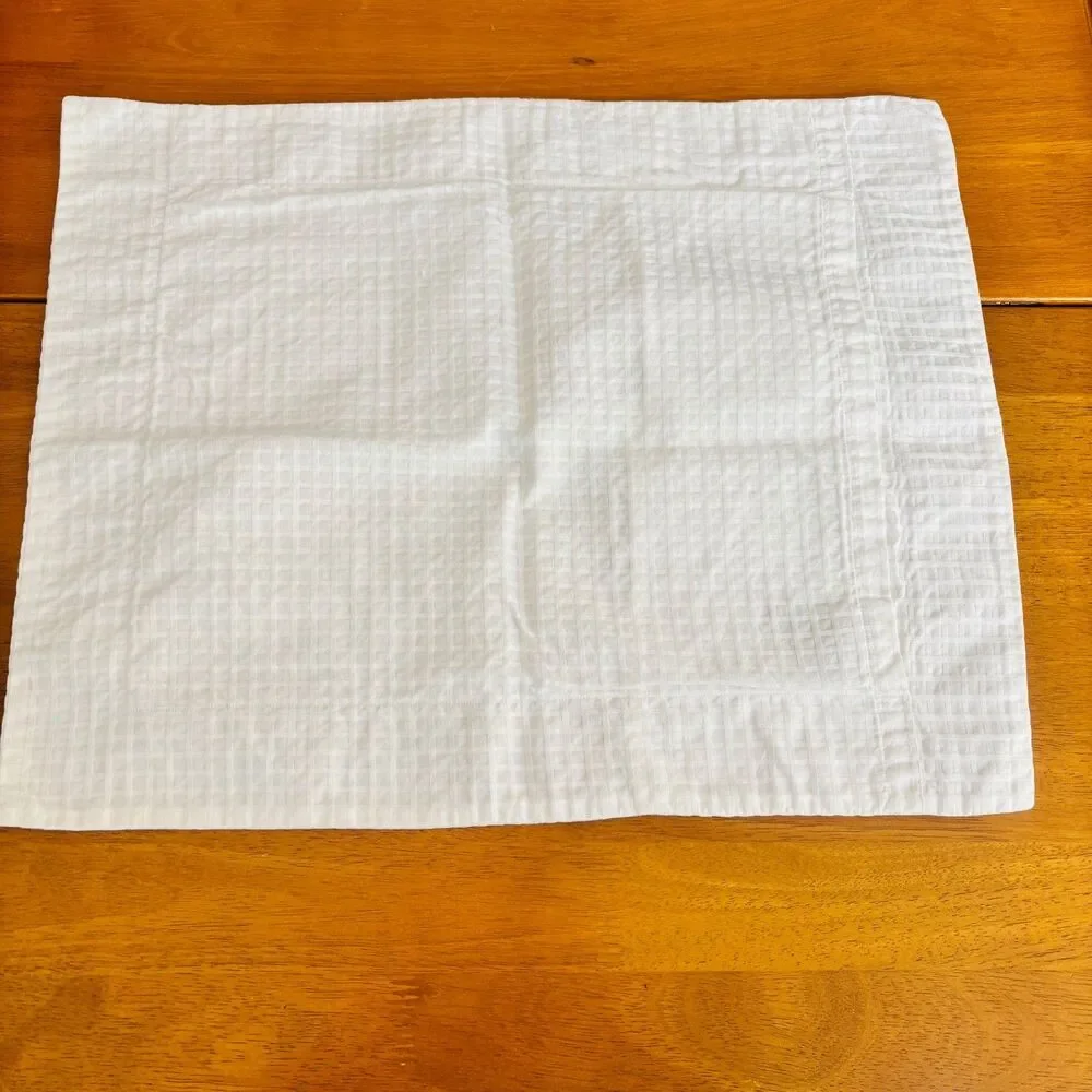 Pratesi Pillow Cover Boudoir Small White Windowpane Made in Italy Fine Cotton